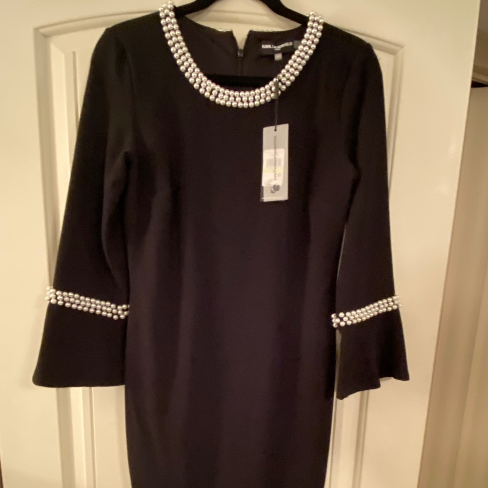 Karl Lagerfeld Paris Pearl trim dress